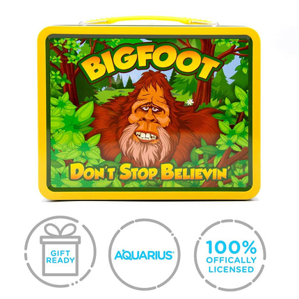 AQUARIUS Bigfoot Fun Box - Sturdy Tin Storage Box with Plastic Handle & Embossed Front Cover - Officially Licensed for Fun Merchandise & Collectible Gift