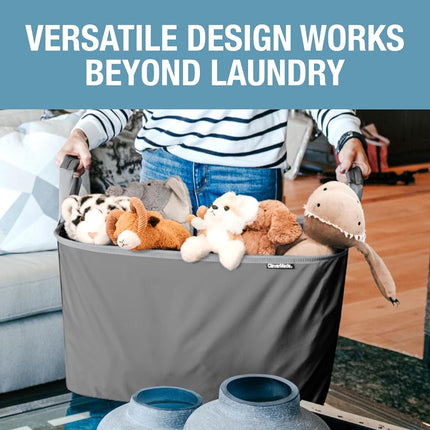 CleverMade Collapsible Fabric Laundry Basket - Premium Foldable Pop Up Storage Bin - Space Saving Hamper with Side Handles Large, Mocha, 2 Pack