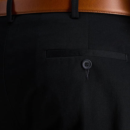 Haggar Men's Premium No Iron Khaki Straight Fit & Slim Fit Flat Front Casual Pant, Black, 34W x 30L