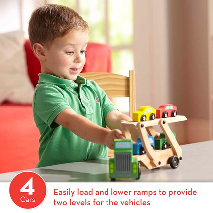 Melissa & Doug Car Carrier Truck and Cars Wooden Toy Set With 1 Truck and 4 Cars [Sep 29, 2011] Melissa&Doug