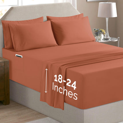 Elegant Comfort Luxury Soft 6-Piece 1500 Premium H
