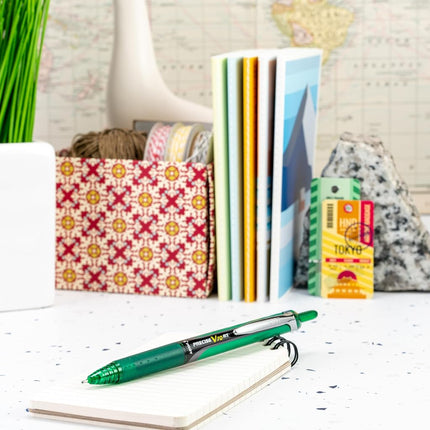 PILOT Precise V10 RT Refillable & Retractable Rolling Ball Pens, Bold Point, Green Ink, 12-Pack (13462)