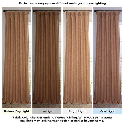 HPD Half Price Drapes Faux Linen Textured Room Darkening Curtains for Bedroom 120 Inches Long (1 Panel), 50W X 120L Curtains for Living Room Home Decor, Butterscotch