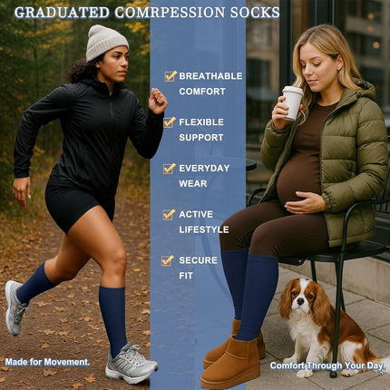 Sooverki Compression Socks for Women and Men Circulation (3/4 Pairs) is Best Support for Running Athletic Cycling Hiking