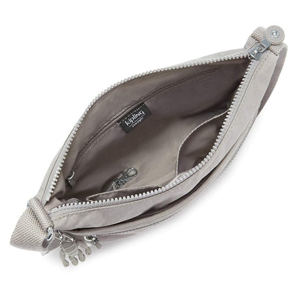 Kipling Women's Arto Crossbody Bag, Grey Gris, 11.25" L X 10.25" H X 1.5" D