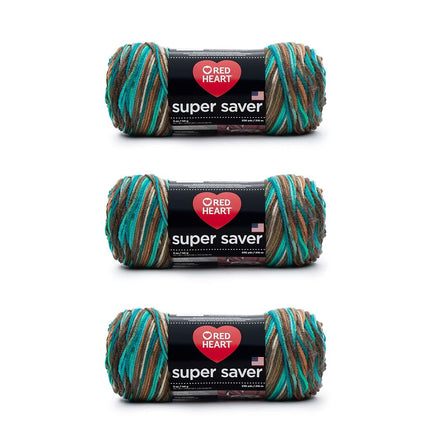 Red Heart Super Saver Pack of 3 - Reef - 7oz/198g 