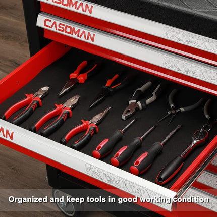 CASOMAN Professional Tool Box Liner and Drawer Liner - 24 inch (Wide) x 24 feet (Long), Non-Slip,Easy Cut, Black, 24 inch x 24 feet