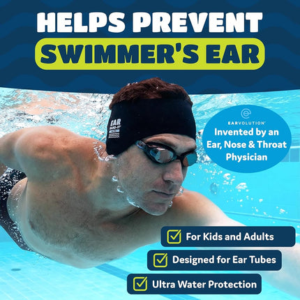 EAR BAND-IT Ultra Swimming Headband – Block Water, Secure Earplugs – Kid & Adult Sizes – Swim Ear Band Water Protection for Bath, Shower, Pool, Beach, Lake (Small Ages 1-3)