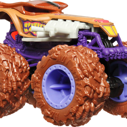 Monster Trucks, camiones de juguete Monster Trucks a escala 1:64, juego de 4, ruedas gigantes, personajes favoritos y diseños geniales