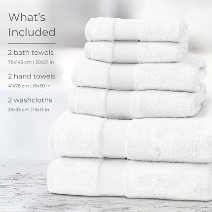 Natureva Bamboo Bath Towels, Set of 6 | Super Absorbent, Quick Dry, Extra Plush | Bamboo Viscose & Zero-Twist Cotton | Thick & Soft Blend | 700 GSM Luxury Shower Bathroom Towel | Colour Chalk