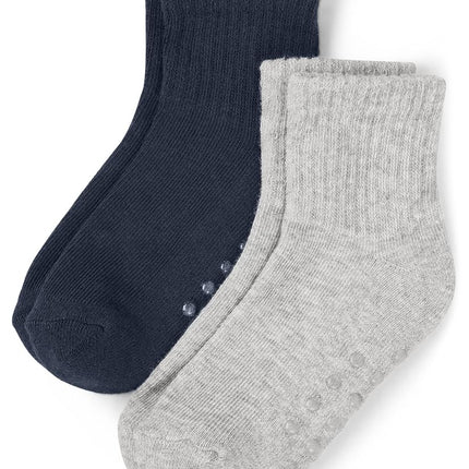 Gymboree Boys' and Toddler Midi Socks, Navy/White 2 Pack, 6-8