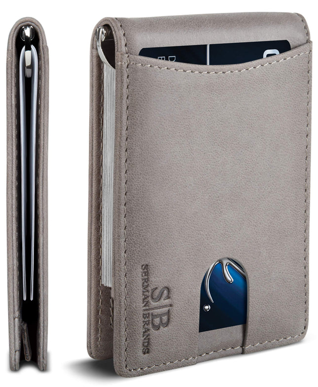 SERMAN BRANDS RFID Blocking Slim Bifold Genuine Le