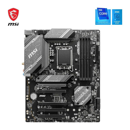 MSI B760 GAMING PLUS WIFI Motherboard, ATX - Supports Intel 14th, 13th & 12th Gen Core Processors, LGA 1700 - DDR5 Memory Boost 6800+MHz/OC, 2 x PCIe 4.0 x16, 2 x M.2 Gen4, 2.5G LAN, Wi-Fi 6E