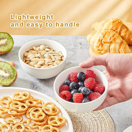 AntoKueh White 4.56in Small Ceramic Bowls 12 OZ, Cereal Bowls Set of 12 for Dessert, Rice, Family dressfamily Gatherings, Hosting Dinner Parties