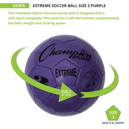 Champion Sports Extreme Series Size 3 Soccer Ball (Purple)