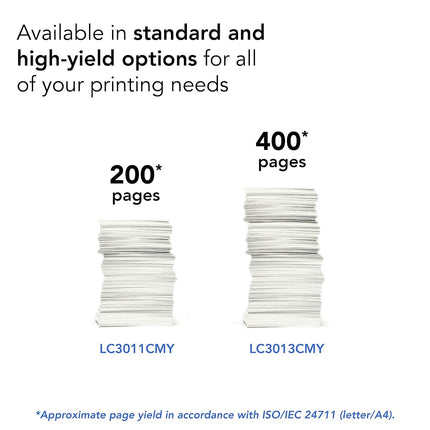 Brother Printer LC3011C Single Pack Standard Cartridge Yield Up to 200 Pages LC3011 Ink Cyan