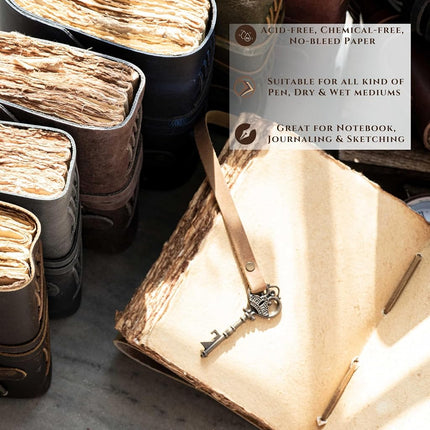 LEATHER VILLAGE Vintage Leather Journal Book of Shadows (10 inches X 7 inches, Distressed Brown)