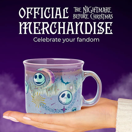 Silver Buffalo Disney Nightmare Before Christmas Mystic Opulence Reactive Glaze Ceramic Camper Mug, 20 Ounces