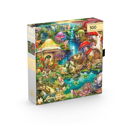Buffalo Games - Gold - Aimee Stewart - Merry Mushroom Village Picnic - 500 Piece Jigsaw Puzzle for Adults - Challenging Puzzle Perfect for Game Nights