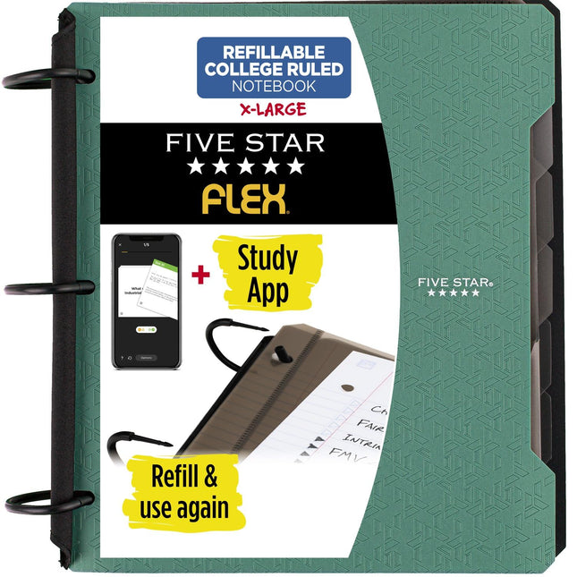 Five Star Flex Refillable Notebook + Study App, Co