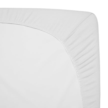 Sábana Ajustable de Punto Jersey 100% Algodón Natural para Pack N Play Playard de American Baby Company, Blanca, Suave y Transpirable, para Niños y Niñas