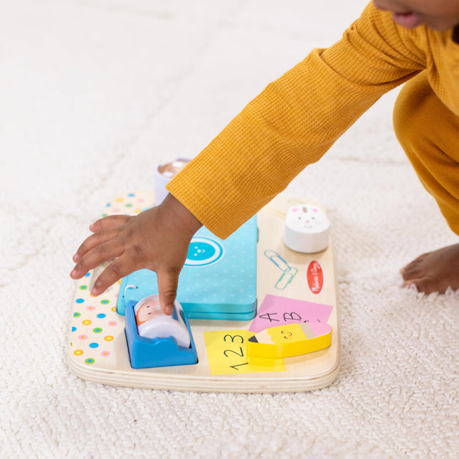 Melissa & Doug Wooden Work & Play Desktop Activity Board | Sensory Toys for Boys & Girls | 12+ Months - FSC Certified