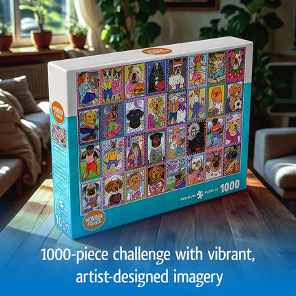 Wonder Forge Dandy Dogs 1000 Piece Jigsaw Puzzle for Adults | Unique, Perfectly-Fitting Pieces | Fun, Vibrant Imagery | Amazon Exclusive