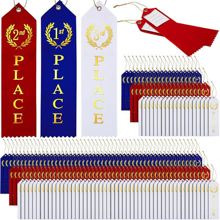 180 Pieces Award Ribbons 1st, 2nd, 3rd Place Flat 