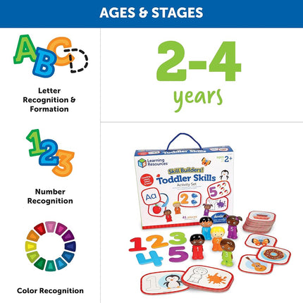 Learning Resources Skill Builders! Toddler Skills - Toddler Learning Materials, Homeschool Preschool Supplies, Teaching Cards for Toddlers,Back to School, Ages 2+,41 Piece Set