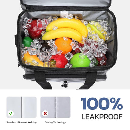 Maelstrom Soft Cooler Bag,Collapsible Soft Sided Cooler, 30 Cans Beach Leakproof Camping Box,Lunch Box Portable Travel Bag for Grocery Shopping,Kayaking,Gray