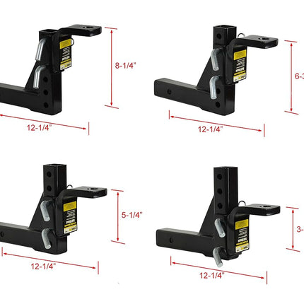 MaxxHaul 70067 Trailer Hitch - 8-Position Adjustable Ball Mount Tow Hitch - 5000 lbs. GTW Capacity, Black