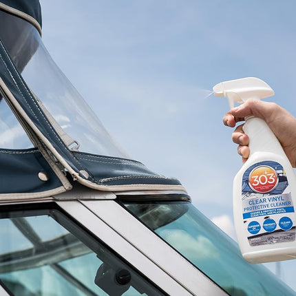 303 Marine Clear Protective Cleaner - Cleans and Protects Vinyl and Plastics, Provides Superior UV Protection, Prevents Yellowing and Cracking, 32oz (30215) Packaging May Vary