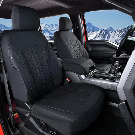 Truckiipa Custom for Dodge Ram 1500 Seat Covers Full Set Leather Seat Cover Fit for 2009-2018 Dodge Ram 1500, 2010-2023 Ram 2500 3500 Crew Mega Cab, 2019-2023 Ram 1500 Classic Only, Full Set, Black