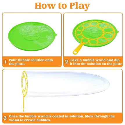 JOYIN Bubble Wands Set, Giant Bubble Wands Toy Set Large Bubble Wands with Tray Bulk for Kids Summer Outdoor Activity Party Favors, Suitable for All Age People