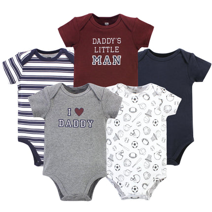 Hudson Baby Unisex Baby Cotton Bodysuits, Boy Dadd