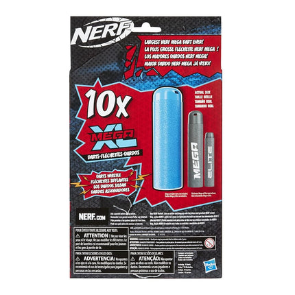 Nerf Mega XL Dart Refill, Includes 10 Mega XL Whistler Darts, Largest Mega Darts Ever, Makes Whistling Sound When Fired