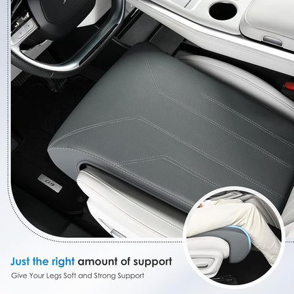 FLORICH Car Seat Extender Leg Extender Support Cushion for Driver Seats Office Chair, Leather Carseat Leg Support for Long Drivers Universal Car Seat Cushion Legs Rest Pads-Grey