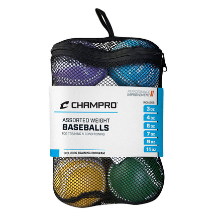 CHAMPRO Assorted Weighted Training Baseballs, Set 