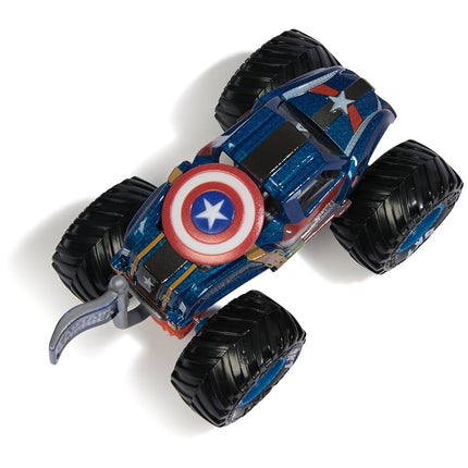 Monster Jam, Marvel Official Captain America Monster Truck, Die-Cast Vehicle, 1:64 Scale, Super Hero Kids Toys for Boys Ages 3 and up