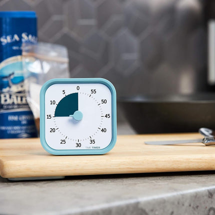 TIME Timer Home MOD - Minuteur Visuel pour Enfants Édition Maison 60 Minutes - pour l'École à la Maison Outil d'Étude, Minuteur pour Bureau d'Enfant, Bureau et Réunions avec Fonctionnement Silencieux (Bleu Lac)