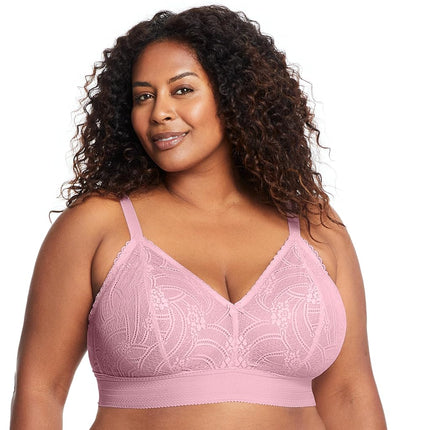 Glamorise Bramour Gramercy Luxe Lace Bralette Wirefree Bra 7012 (Women's & Women's Plus) Mauve
