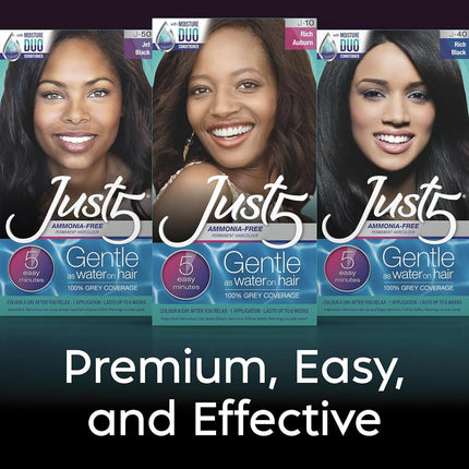Just 5 Women's 5 Minute Permanent Hair Color, Black Noir