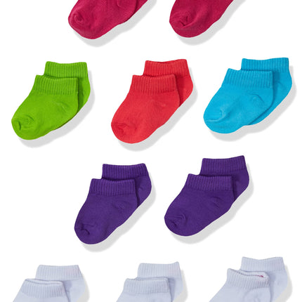 Hanes baby-girls Low Cut Socks 10-pack, Assorted, 