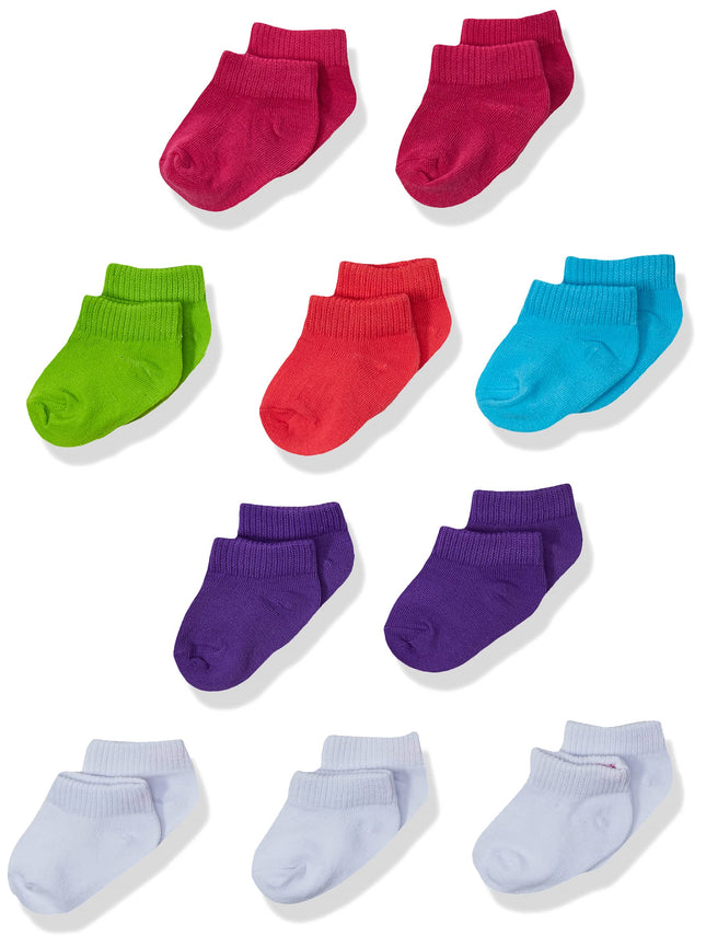 Hanes baby-girls Low Cut Socks 10-pack, Assorted, 