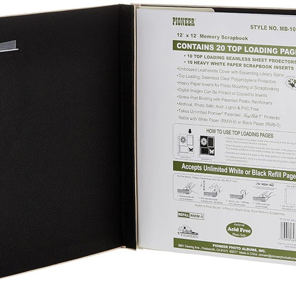 Pioneer Photo Albums Photo Albums MB-10EW Postbound Embossed Leatherette Frame Cover Wedding Memory Book, x 12 inches, Heart