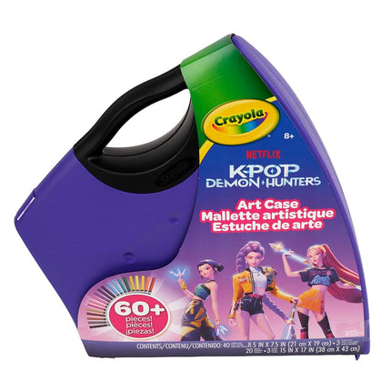 Crayola K‑Pop Demon Hunters Art Case, 40+ Pcs Paint and Sticker Kit, Travel Activity for Kids, Gift for Ages 8+