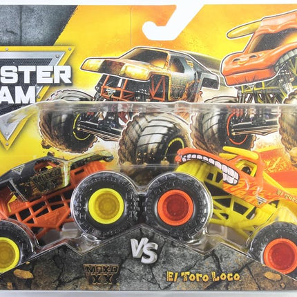 Monster Jam Official 1:64 Scale Diecast Truck 2-Pack Series 33 Max-D XX vs El Toro Loco