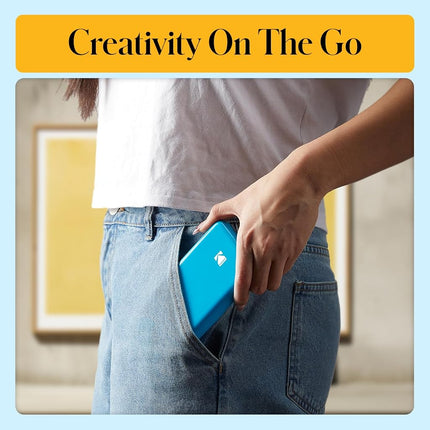 KODAK Step Instant Smartphone Photo Printer, Portable Mini Color Wireless Mobile Printer, Zink 2x3” (5.1x7.5 cm) Sticky-Back Photos, Bluetooth Compatible with iOS & Android Devices, Editing App, Blue
