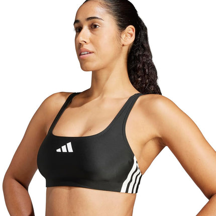 adidas Women's 3 Stripes V Back Bikini, Black/White, 20