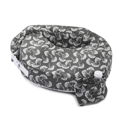 My Brest Friend Original Nursing Pillow Enhanced Ergonomics Essential Breastfeeding Pillow Support For Mom & Baby W/Convenient Side Pocket, Double Straps & Slipcover, Grey Flowing Fans